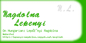 magdolna lepenyi business card